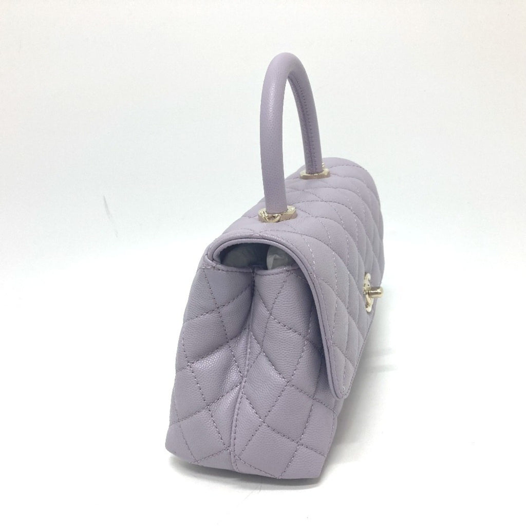 Chanel Purple Grained Calfskin Handbag Shoulder Bag (Pre-Owned)