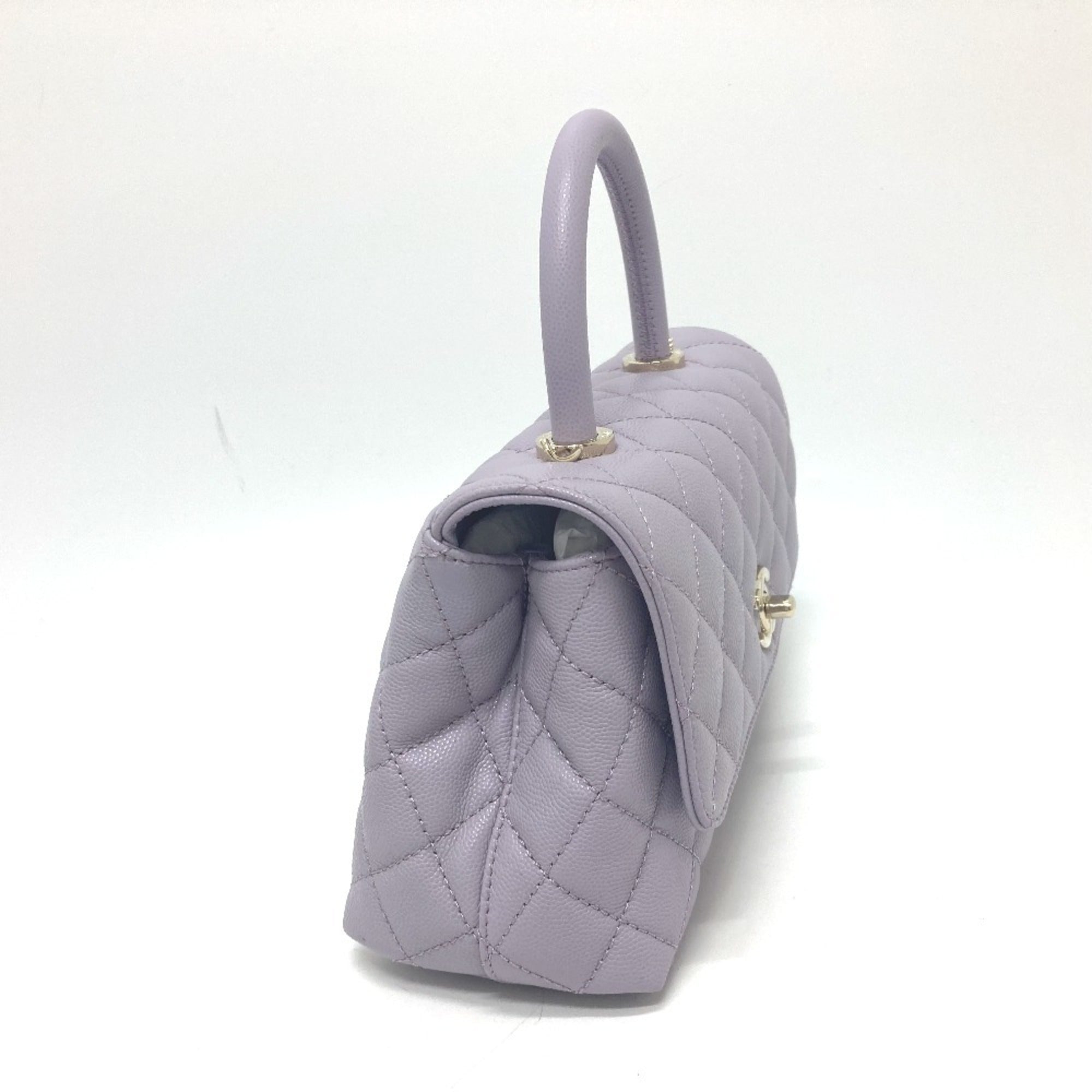 Chanel Purple Grained Calfskin Handbag Shoulder Bag (Pre-Owned)