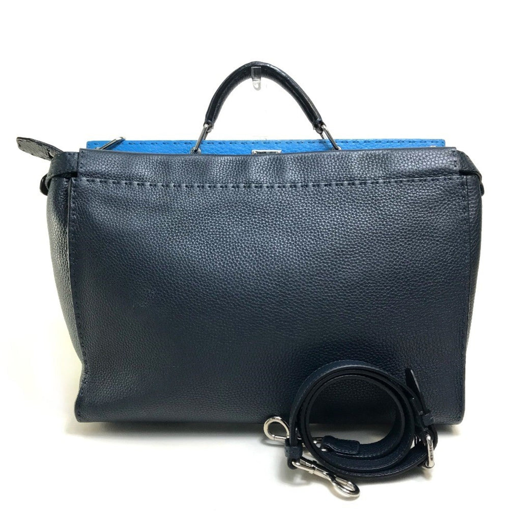 Fendi Navy Leather Briefcase (Pre-Owned)