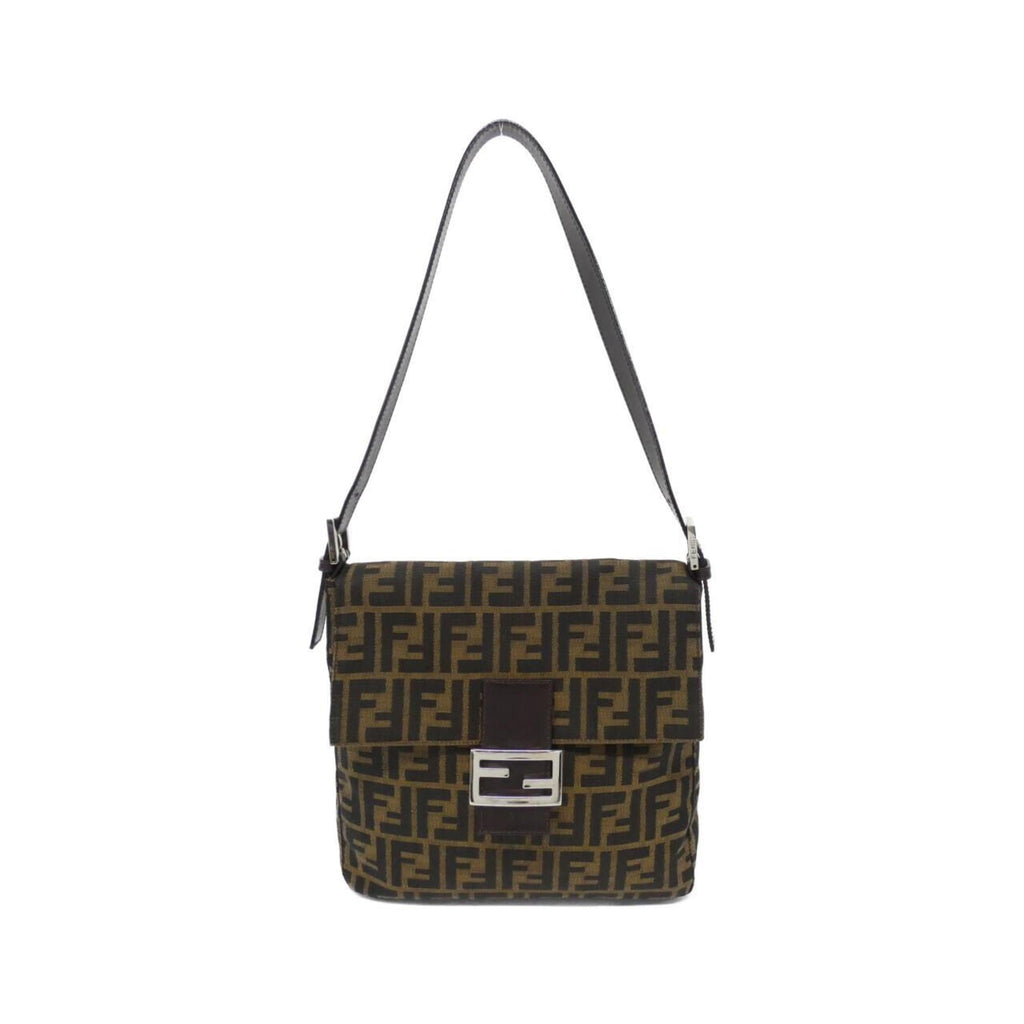 Fendi Baguette Brown Canvas Shoulder Bag (Pre-Owned)