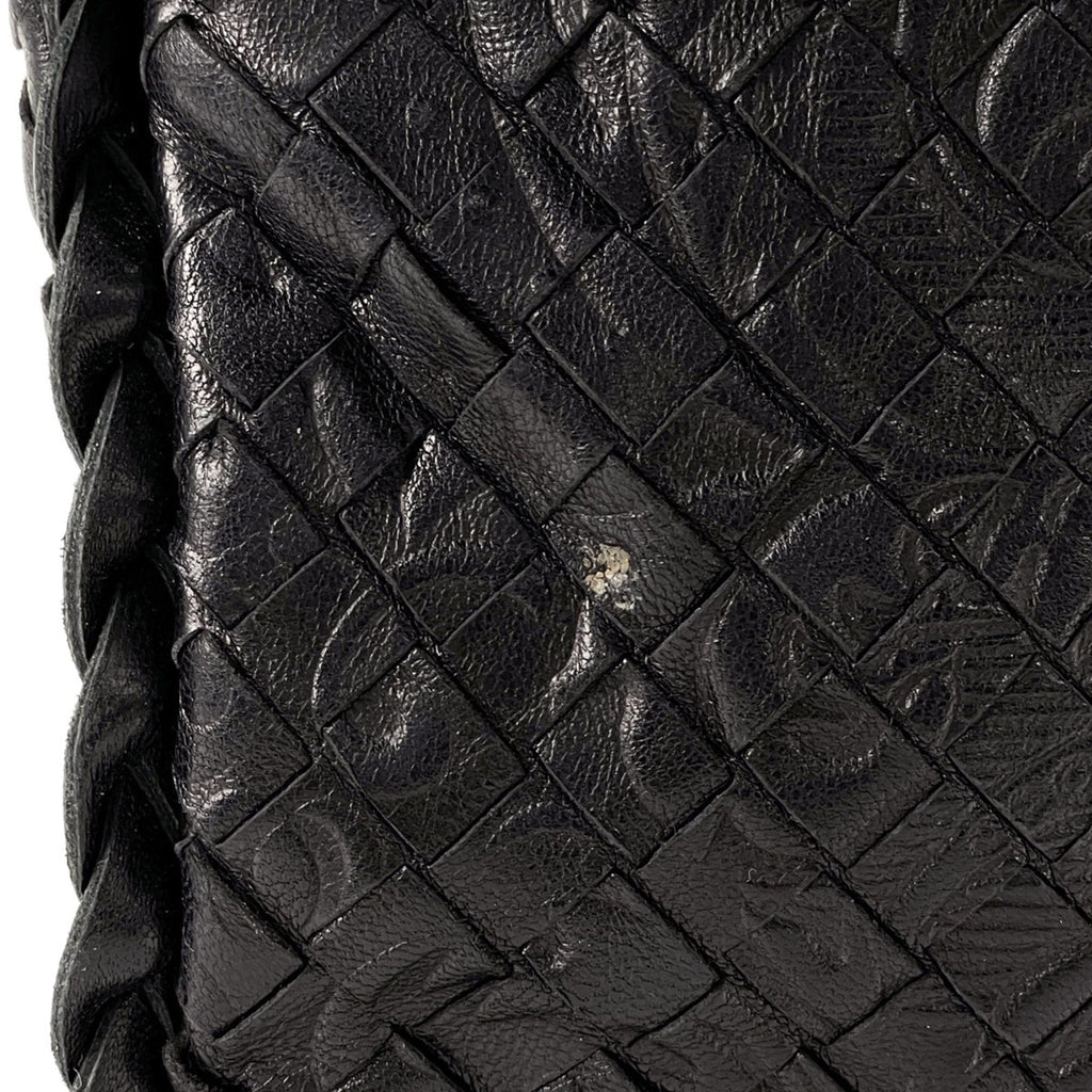 Bottega Veneta Black Leather Handbag Shoulder Bag (Pre-Owned)