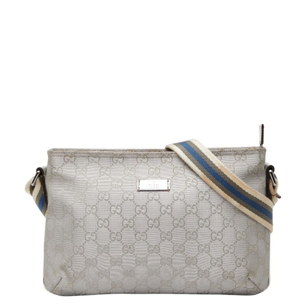 Gucci Gg Canvas Silver Gg Canvas Shoulder Bag (Pre-Owned)