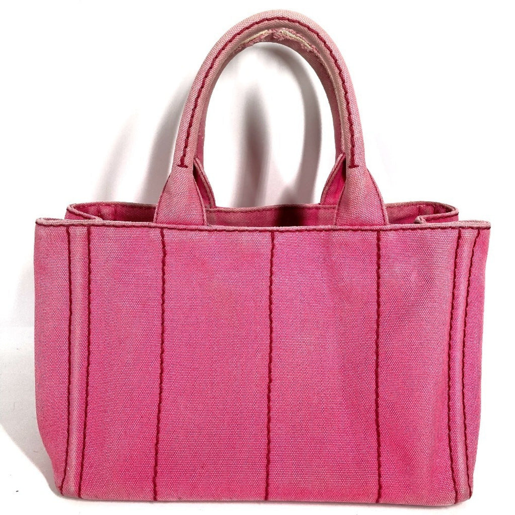 Prada Canapa Pink Canvas Handbag Shoulder Bag Tote Bag (Pre-Owned)
