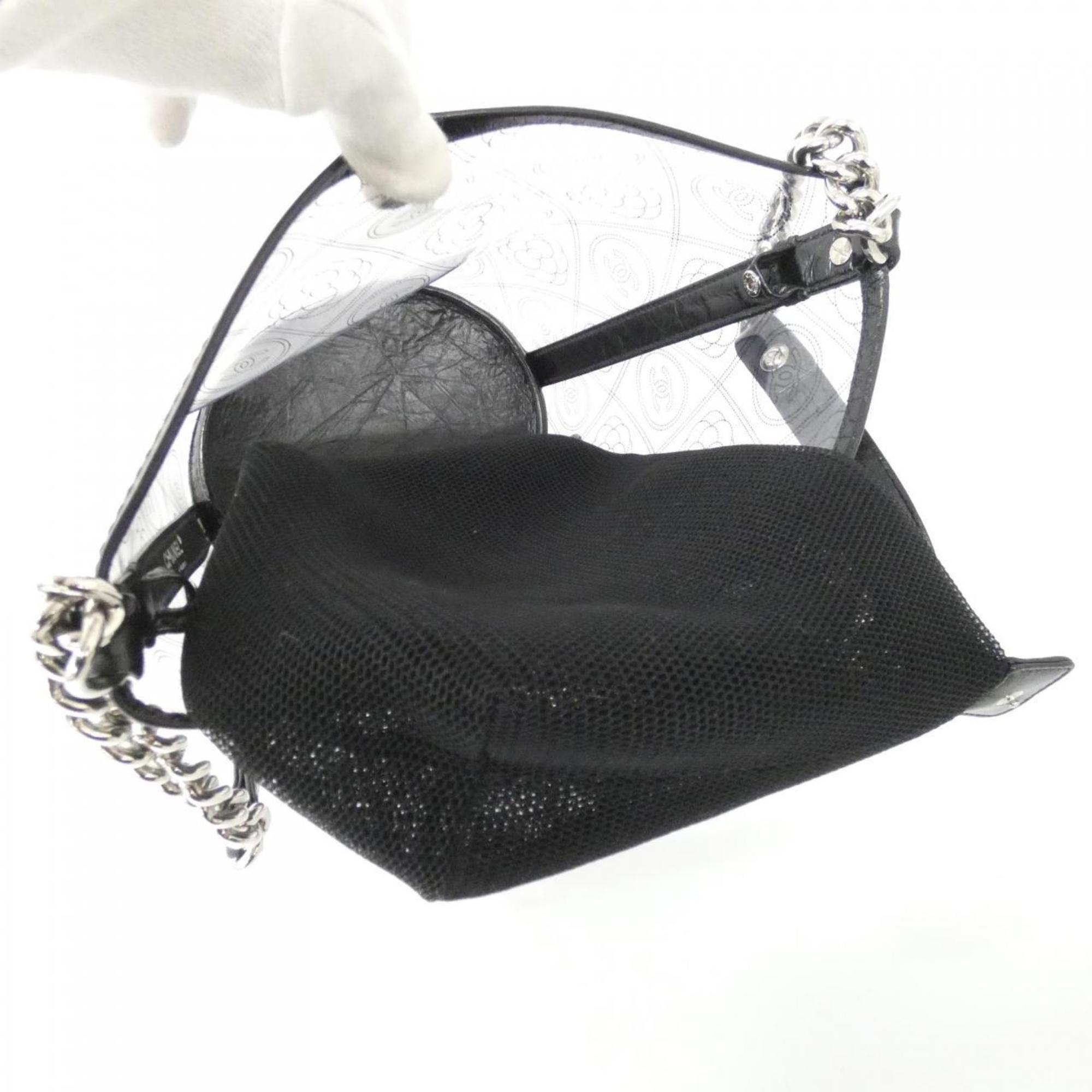 Chanel Black Clear Pvc Leather Shoulder Bag (Pre-Owned)