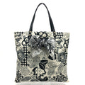 Chanel Black White Canvas Handbag Tote Bag (Pre-Owned)