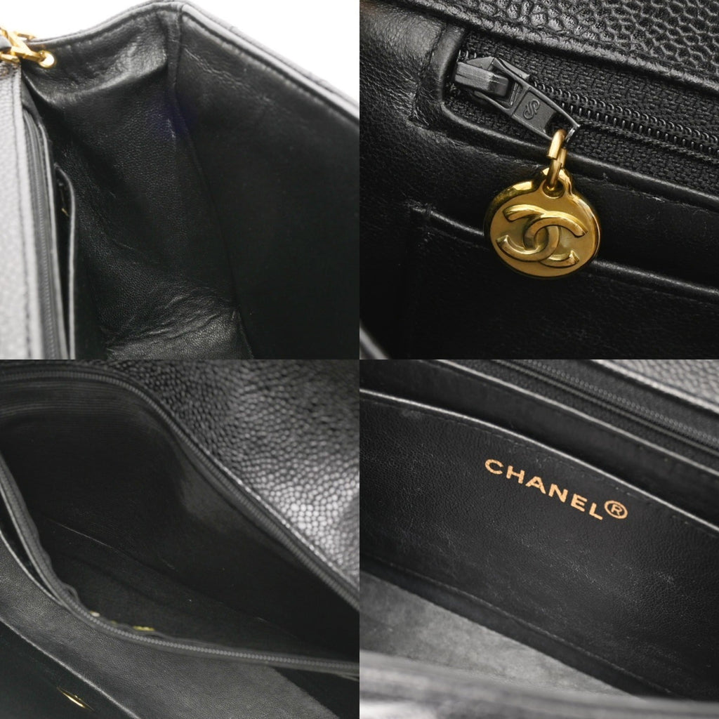 Chanel Black Grained Calfskin Shoulder Bag (Pre-Owned)