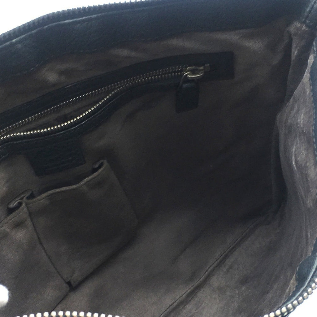 Gucci Dark Gray Leather Shoulder Bag (Pre-Owned)