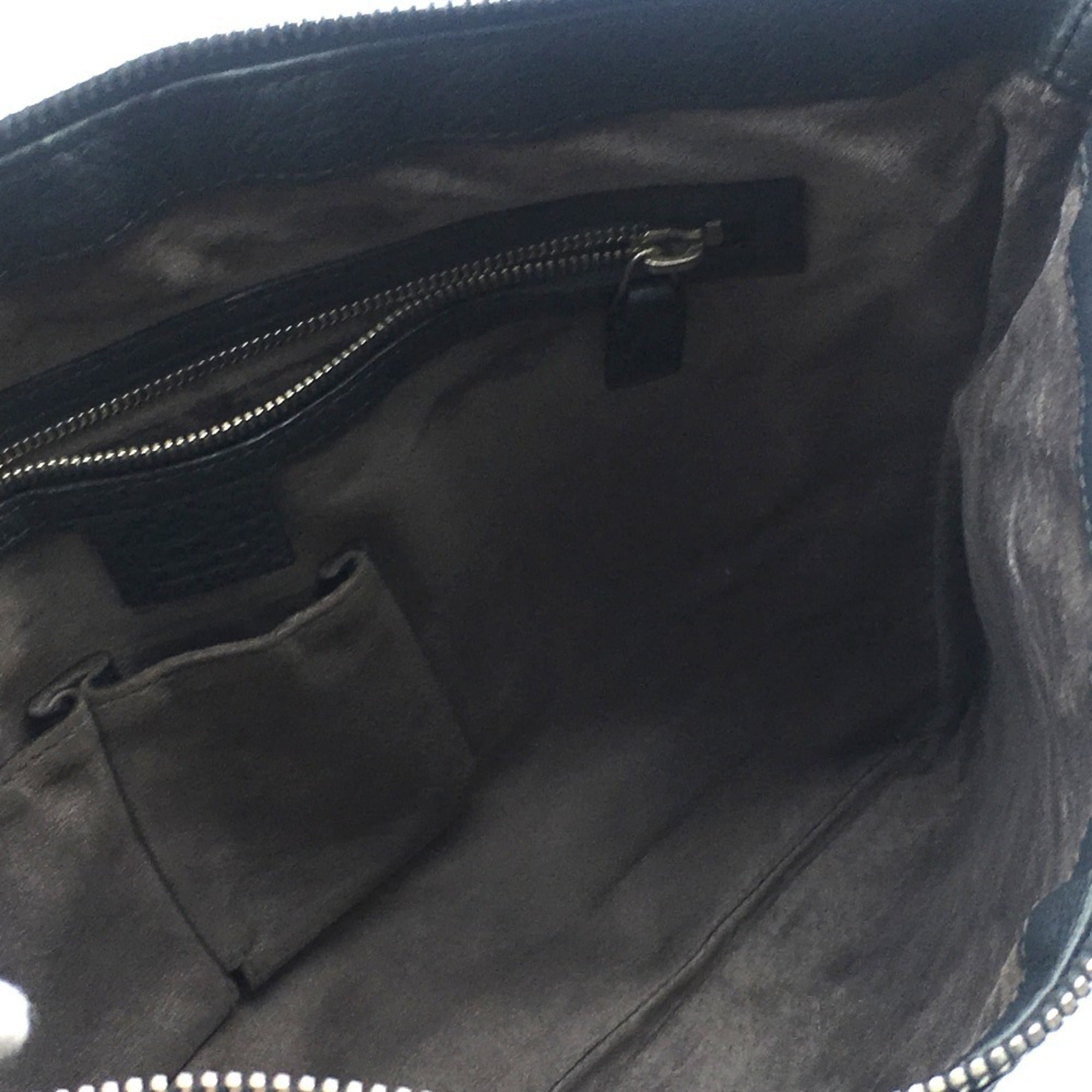Gucci Dark Gray Leather Shoulder Bag (Pre-Owned)
