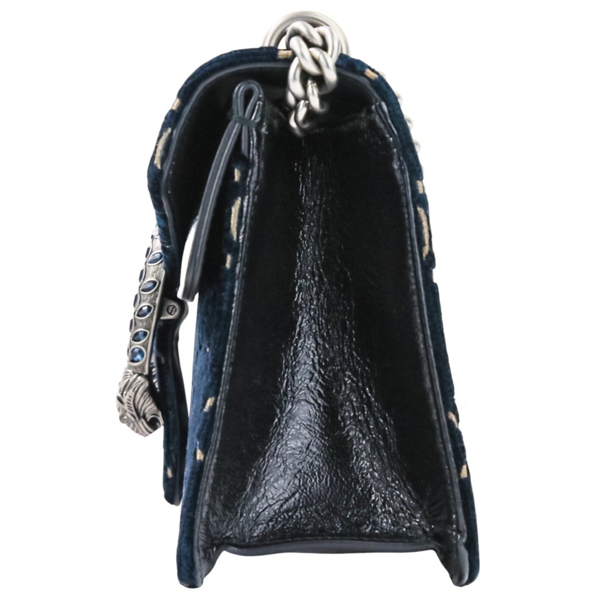 Gucci Navy Velvet Shoulder Bag (Pre-Owned)