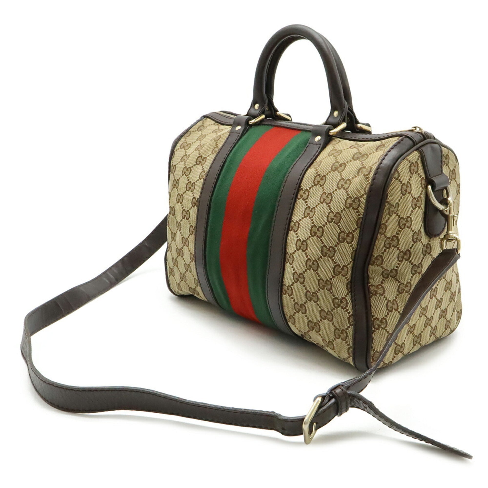 Gucci Beige Black Dark Brown Green Khaki Red Color Yellow Gg Canvas Handbag Shoulder Bag (Pre-Owned)