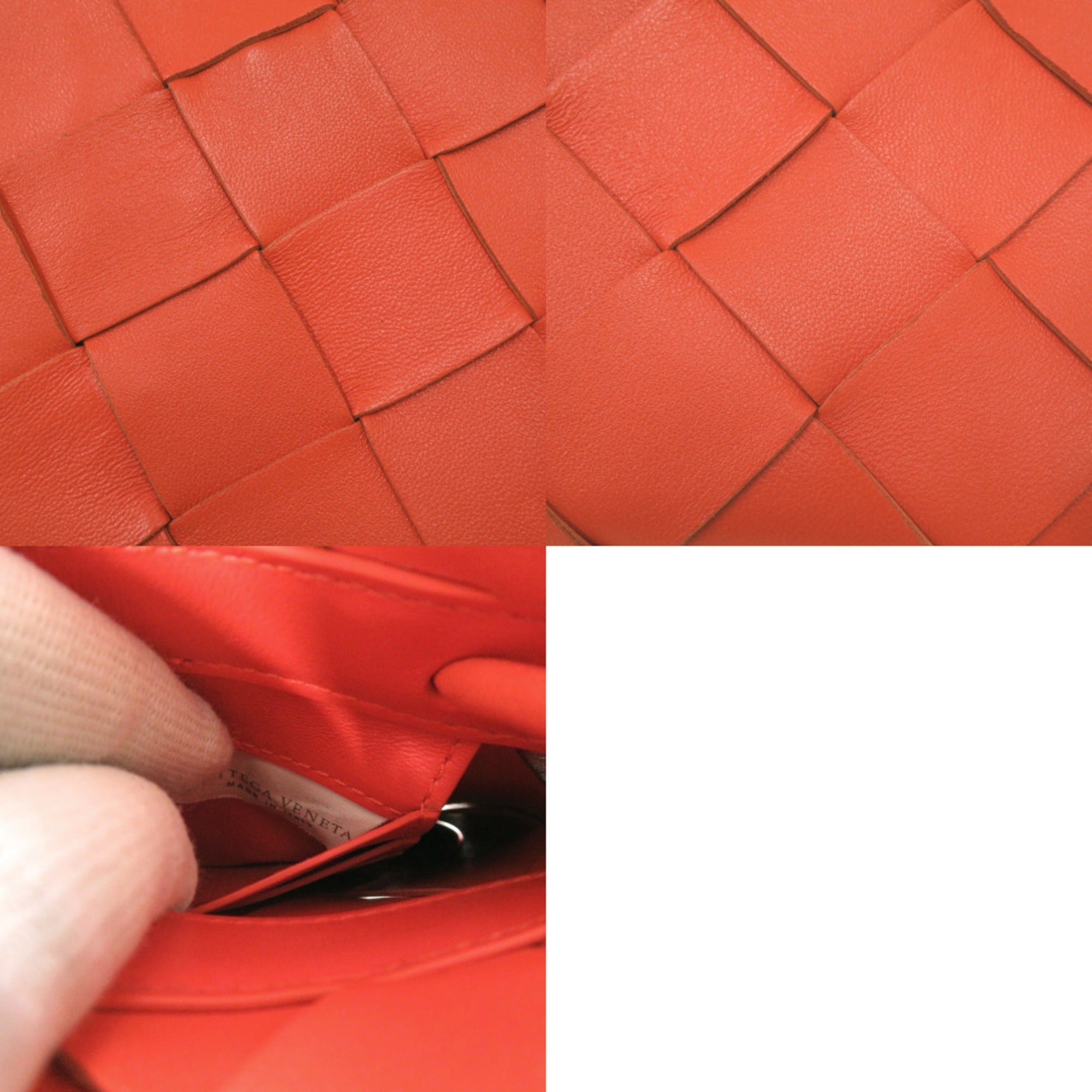 Bottega Veneta Orange Intrecciato Shoulder Bag (Pre-Owned)