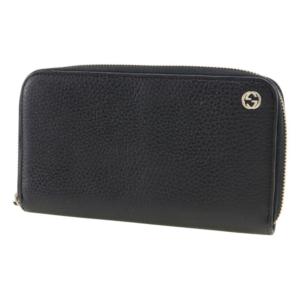 Gucci Black Leather Long Wallet (Bi-Fold) (Pre-Owned)