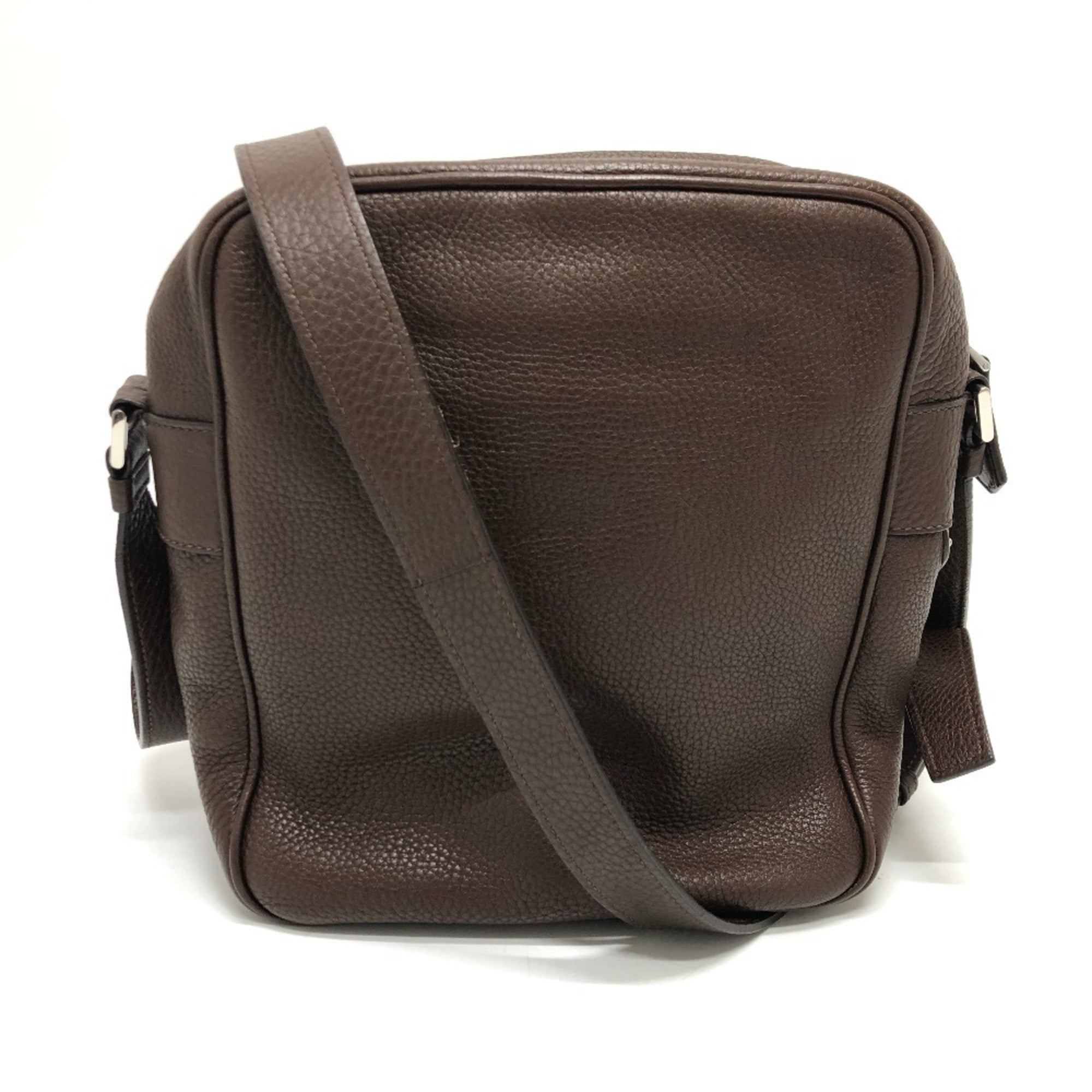 Prada Beige Brown Leather Shoulder Bag (Pre-Owned)