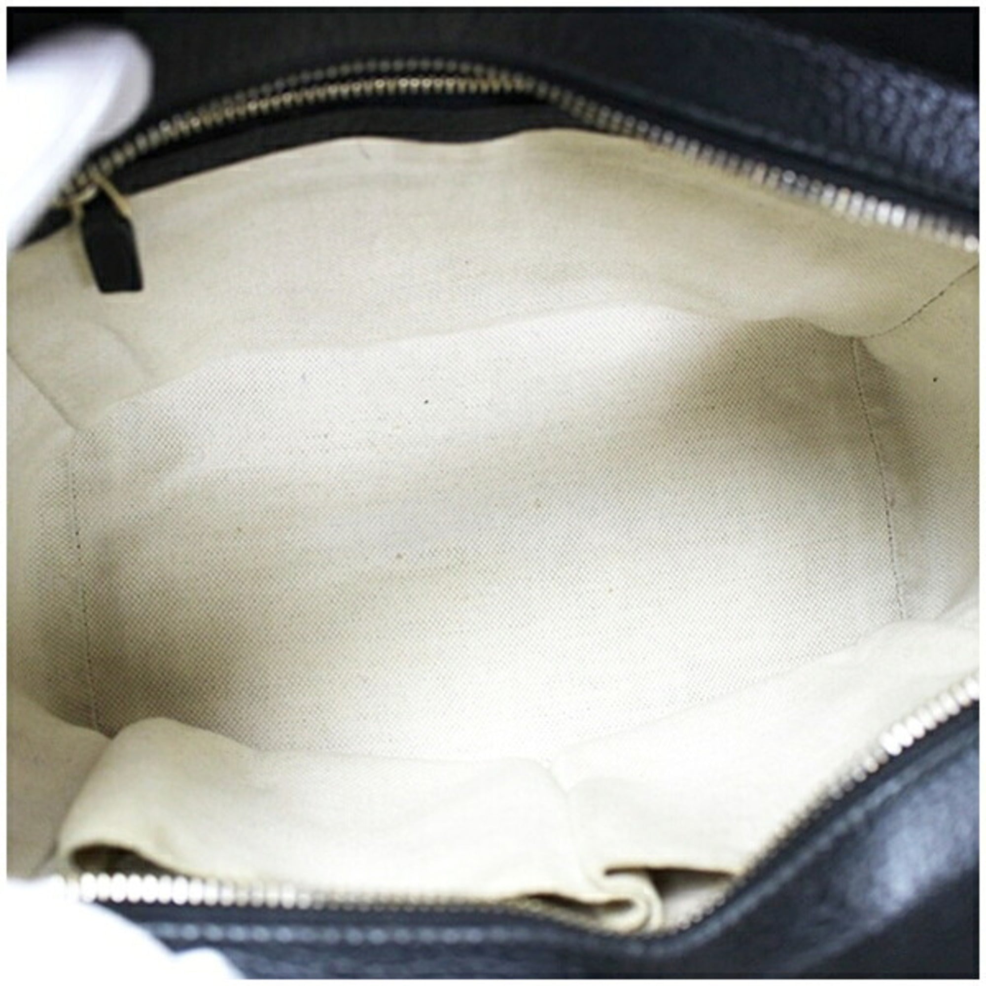 Gucci Dark Navy Leather Handbag Shoulder Bag (Pre-Owned)