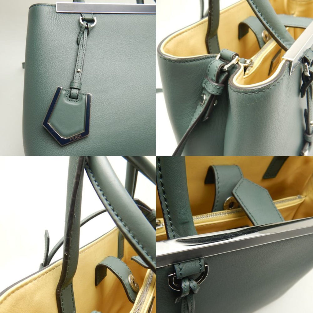 Fendi Khaki Yellow Leather Handbag (Pre-Owned)