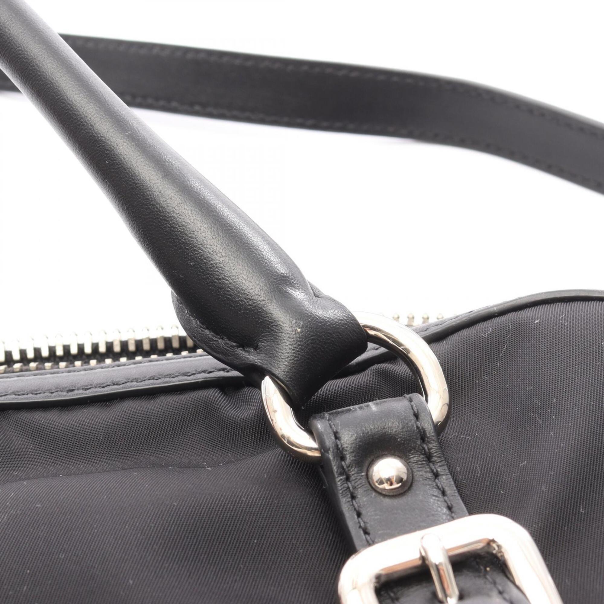 Prada Black Nylon Leather Handbag (Pre-Owned)
