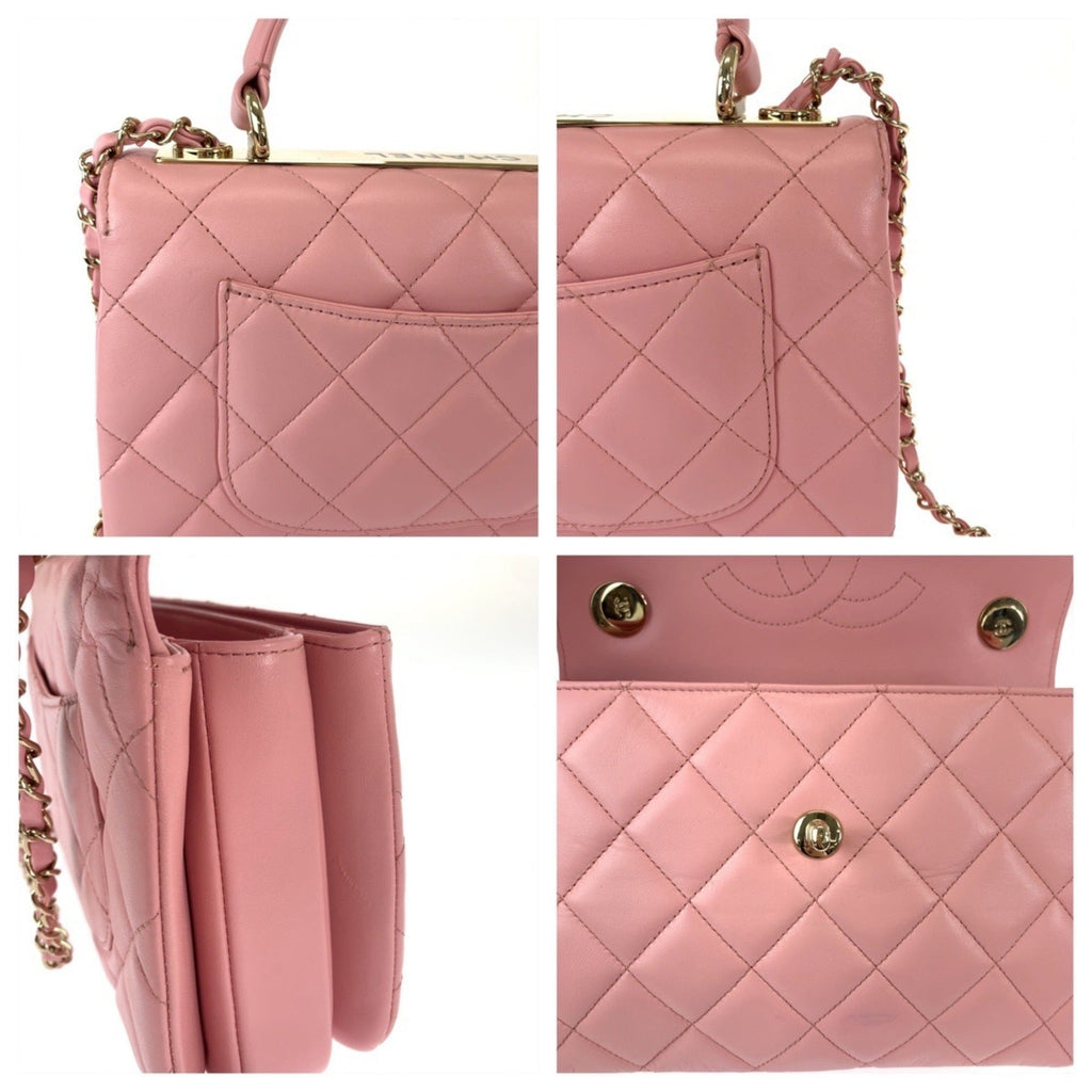 Chanel Pink Leather Handbag Shoulder Bag (Pre-Owned)