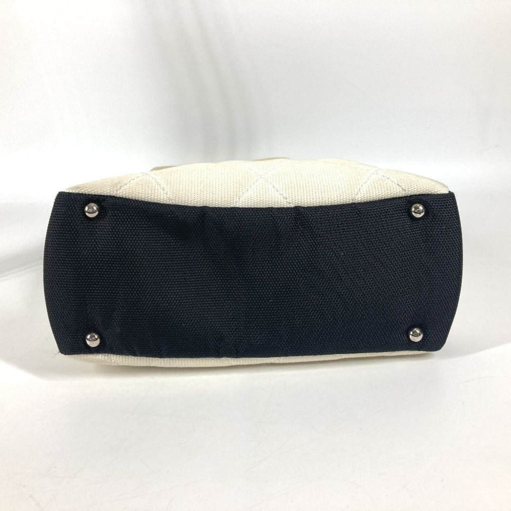 Chanel Black White Canvas Shoulder Bag Tote Bag (Pre-Owned)