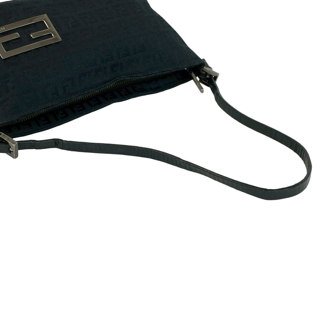 Fendi Black Canvas Leather Handbag Pouch Shoulder Bag (Pre-Owned)