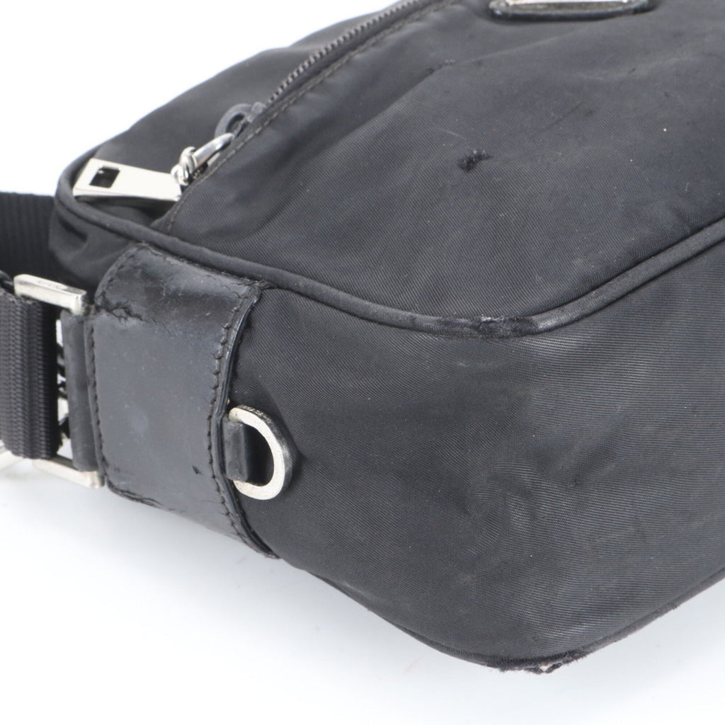 Prada Black Nylon Leather Shoulder Bag (Pre-Owned)