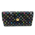 Louis Vuitton Black Monogram Multicolore Long Wallet (Bi-Fold) (Pre-Owned)
