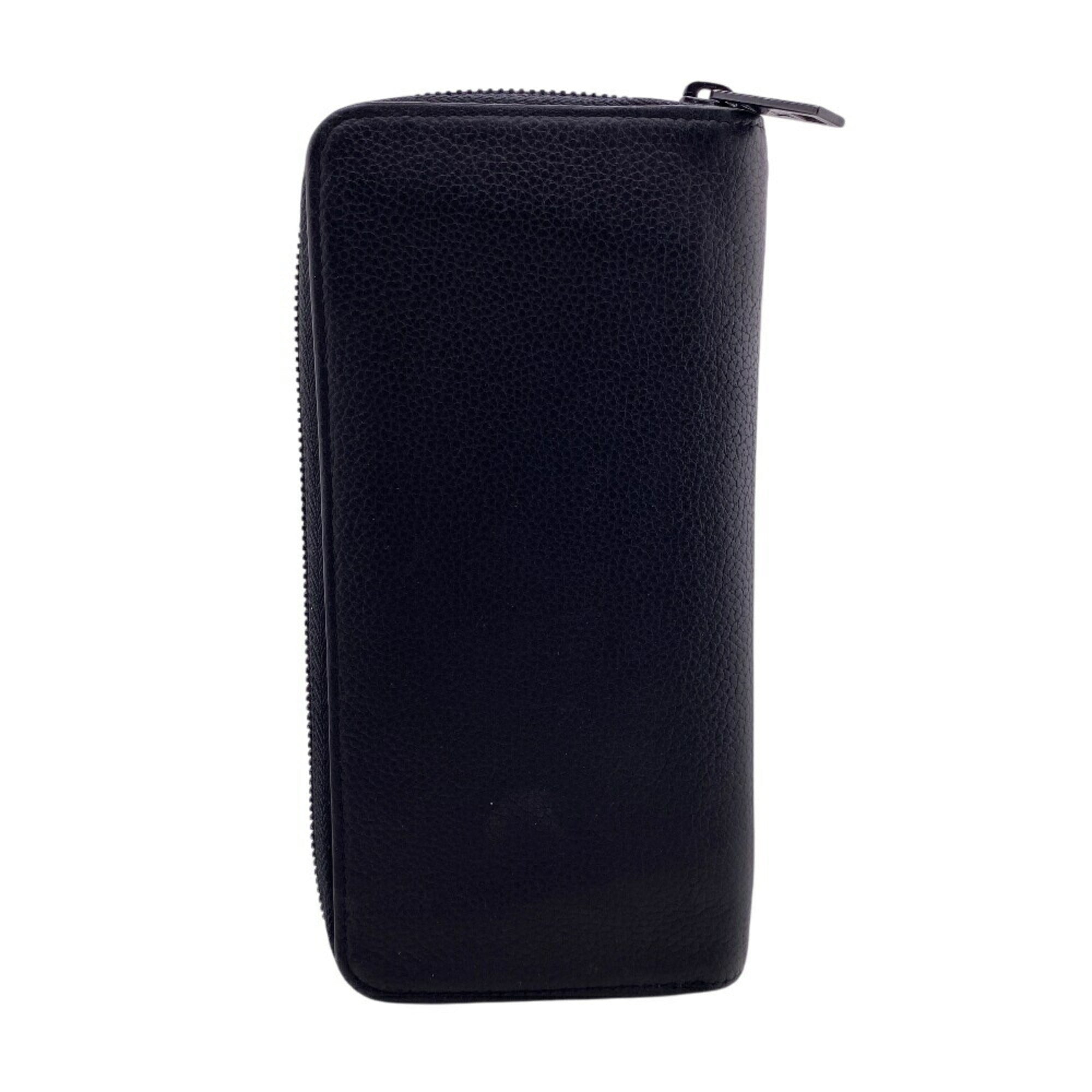 Louis Vuitton Black Leather Long Wallet (Bi-Fold) (Pre-Owned)