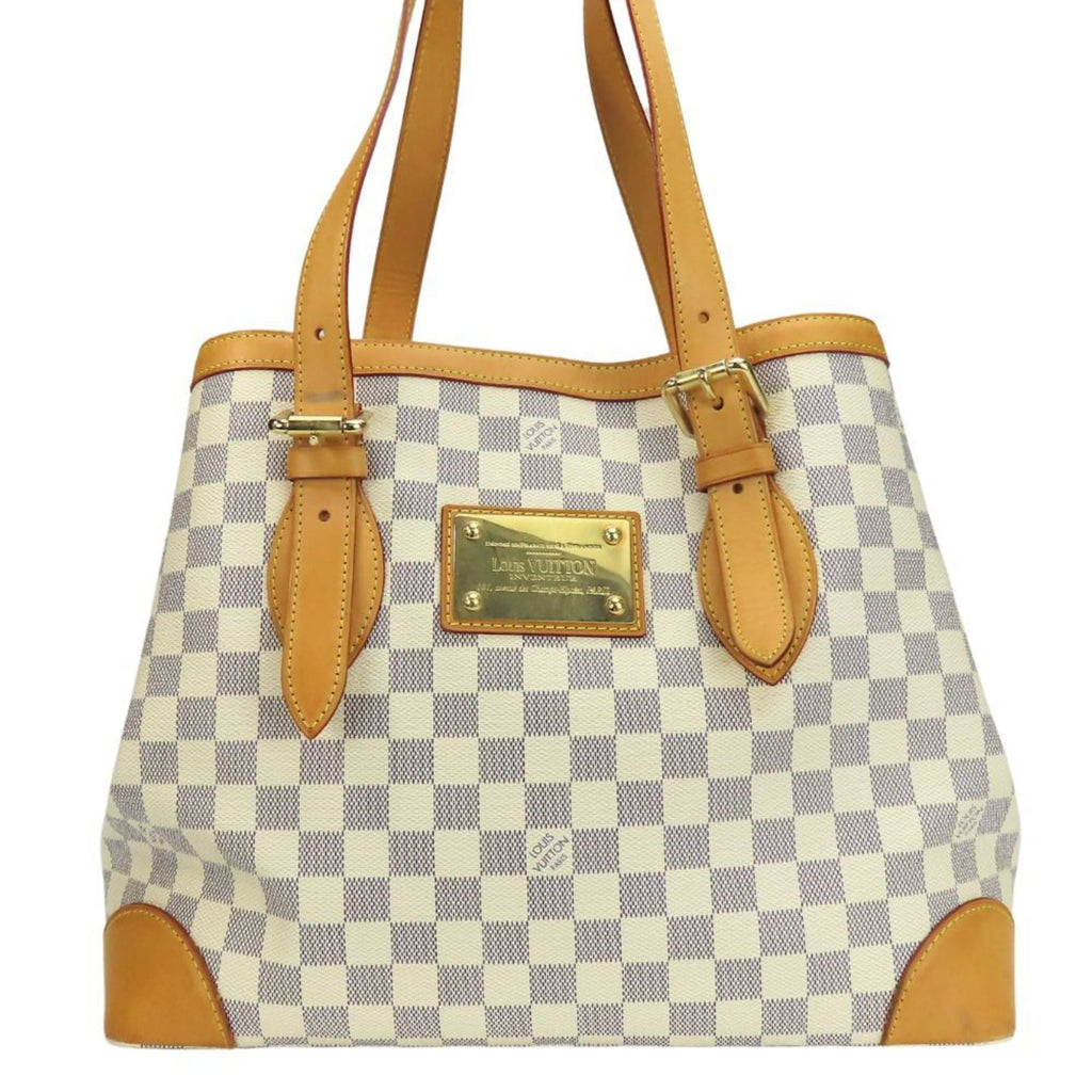 Louis Vuitton White Damier Azur Leather Tote Bag (Pre-Owned)