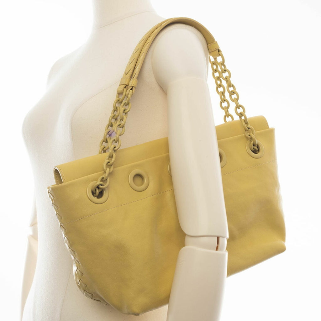 Bottega Veneta Yellow Leather Handbag (Pre-Owned)
