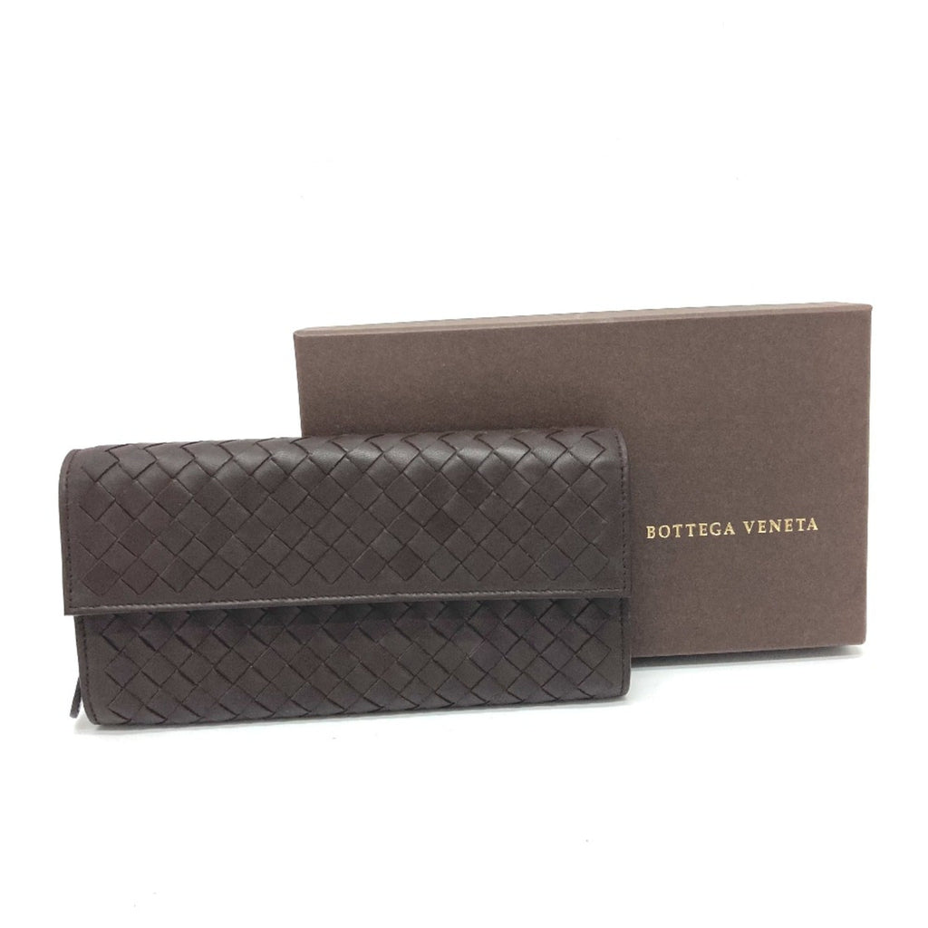 Bottega Veneta Brown Leather Long Wallet (Bi-Fold) (Pre-Owned)