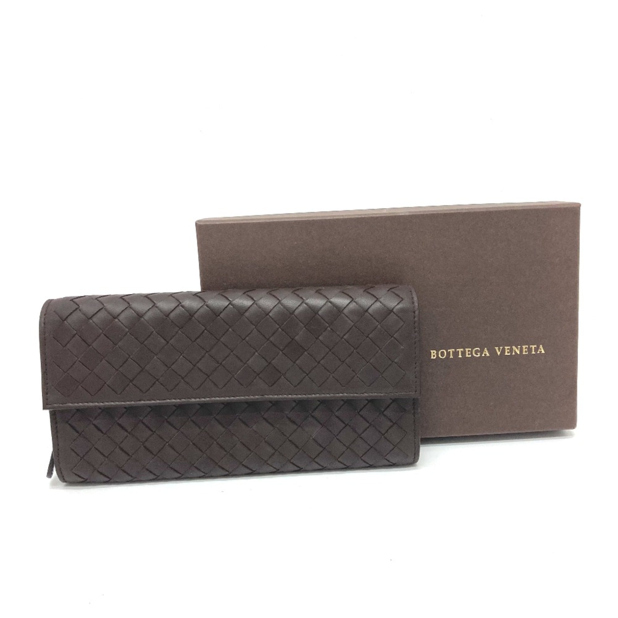 Bottega Veneta Brown Leather Long Wallet (Bi-Fold) (Pre-Owned)