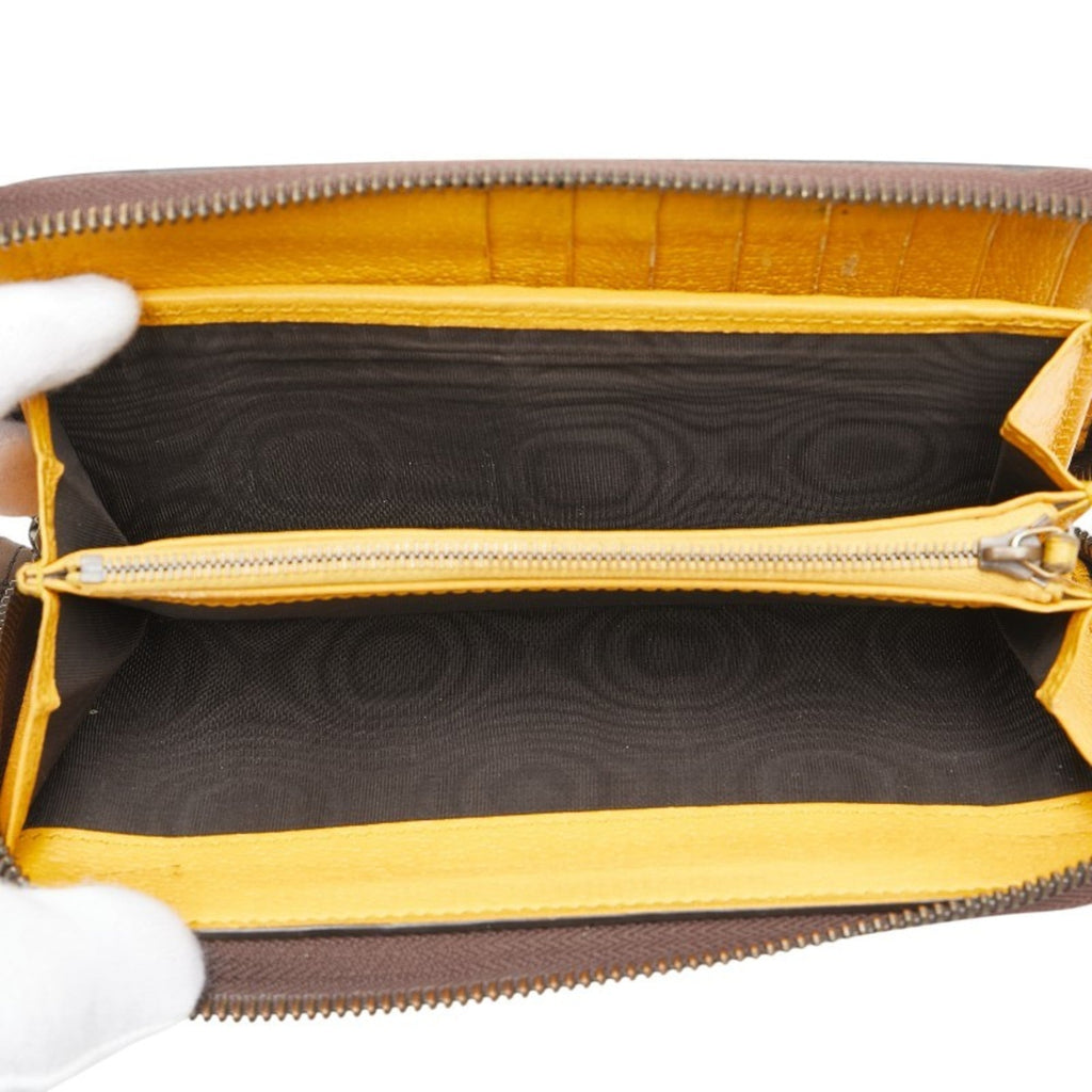 Gucci Beige Brown Pvc Leather Long Wallet (Bi-Fold) (Pre-Owned)