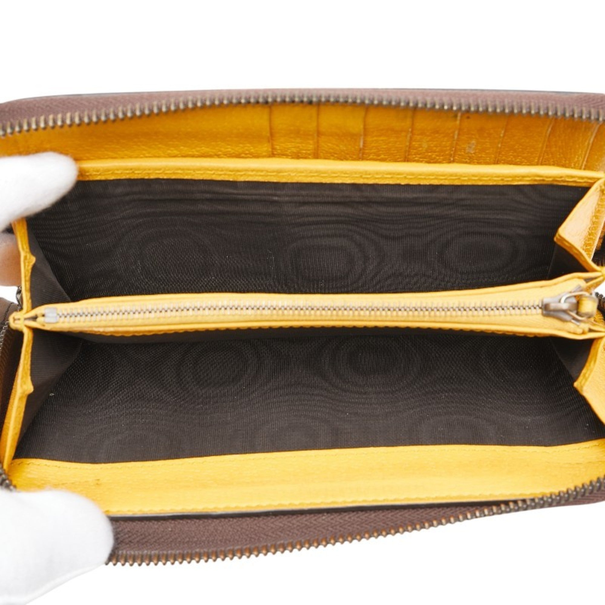 Gucci Beige Brown Pvc Leather Long Wallet (Bi-Fold) (Pre-Owned)