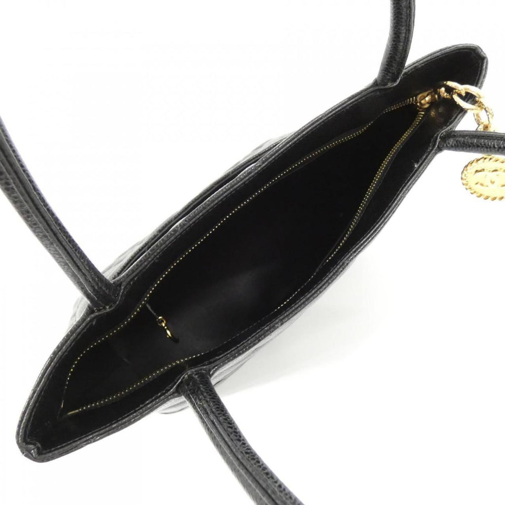 Chanel Black Grained Calfskin Handbag (Pre-Owned)