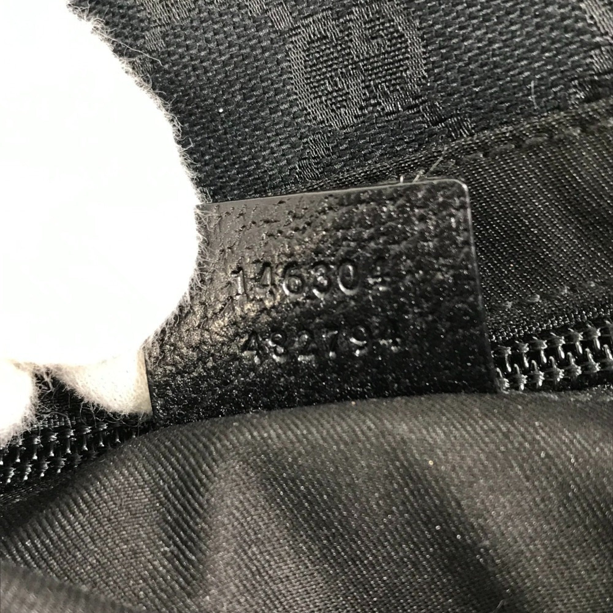 Gucci Black Gg Canvas Leather Fanny Pack (Pre-Owned)