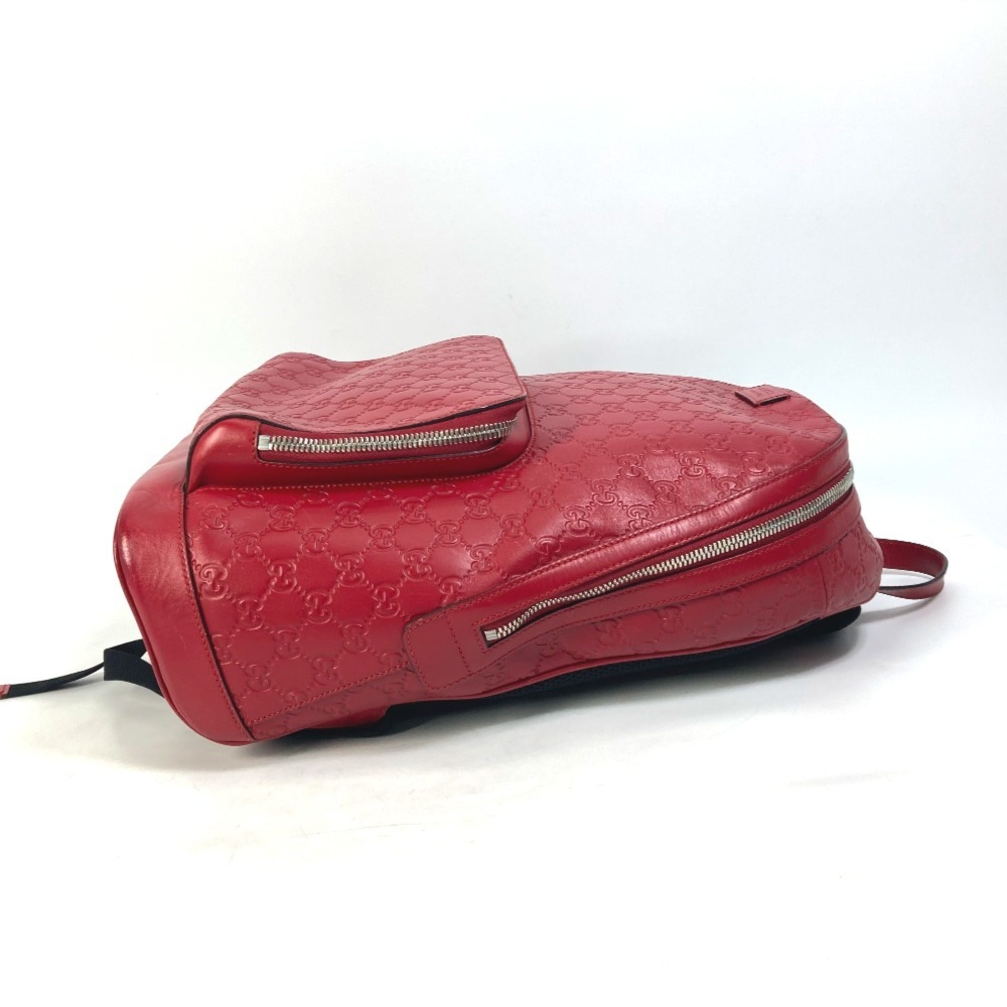 Gucci Red Color Leather Backpack (Pre-Owned)