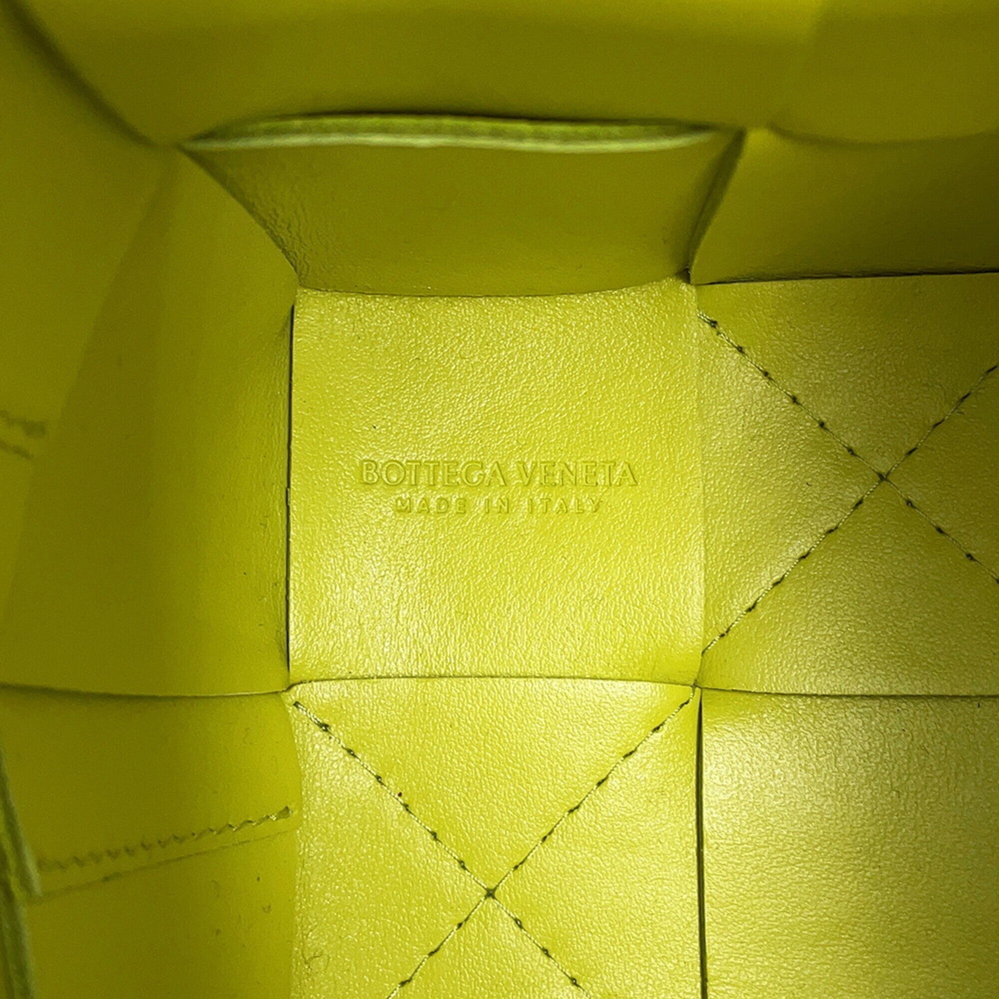 Bottega Veneta Yellow Leather Handbag Shoulder Bag (Pre-Owned)