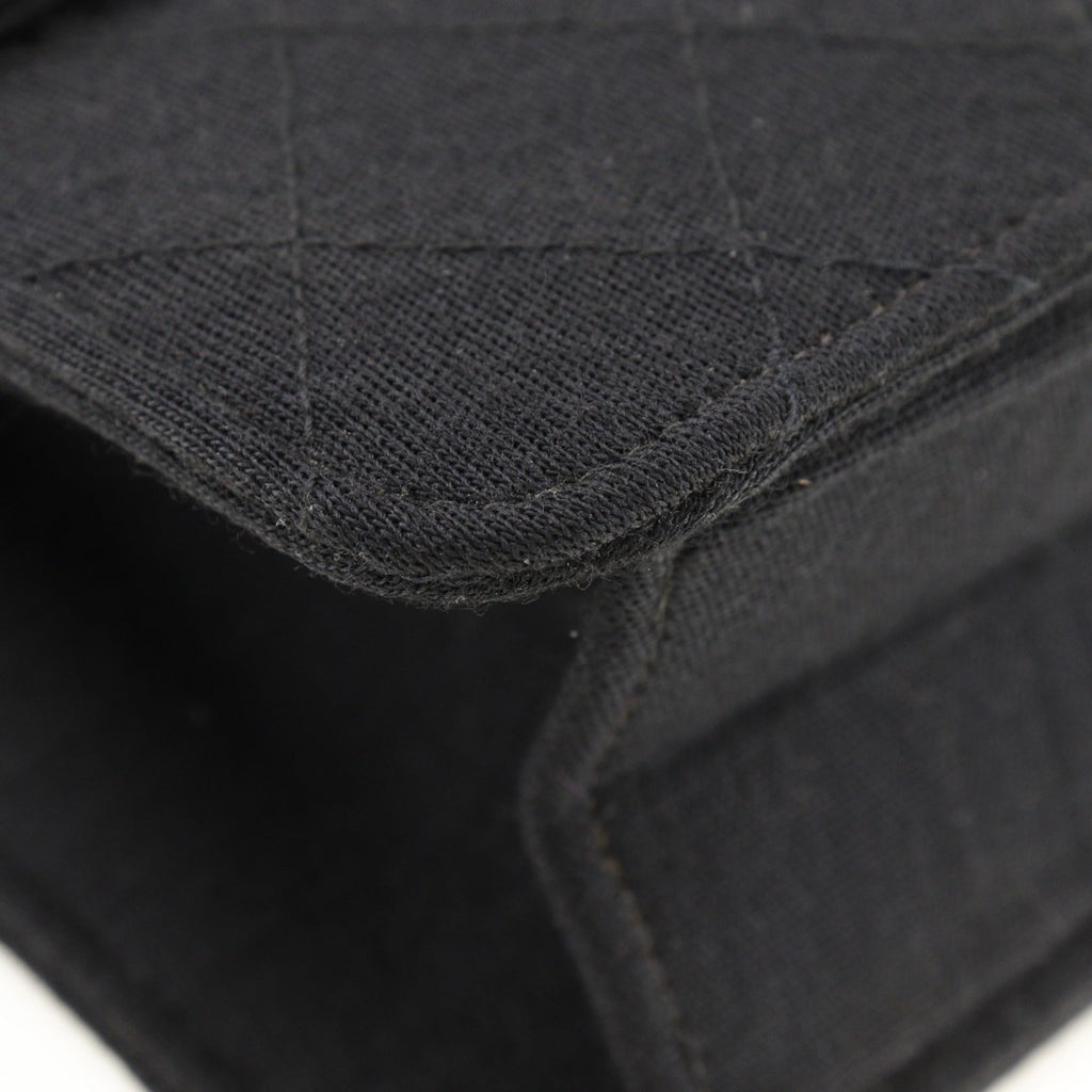 Chanel Black Cotton Shoulder Bag (Pre-Owned)