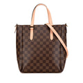 Louis Vuitton Brown Damier Canvas Pink Pvc Leather Shoulder Bag Tote Bag (Pre-Owned)