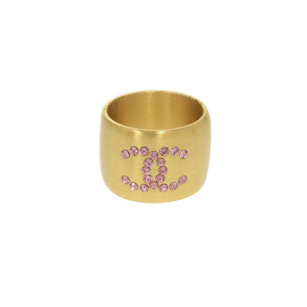 Chanel Gold Pink Gold Metal Band Ring (Pre-Owned)