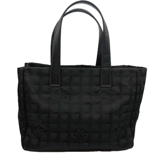 Chanel Black New Travel Line Leather Shoulder Bag Tote Bag (Pre-Owned)