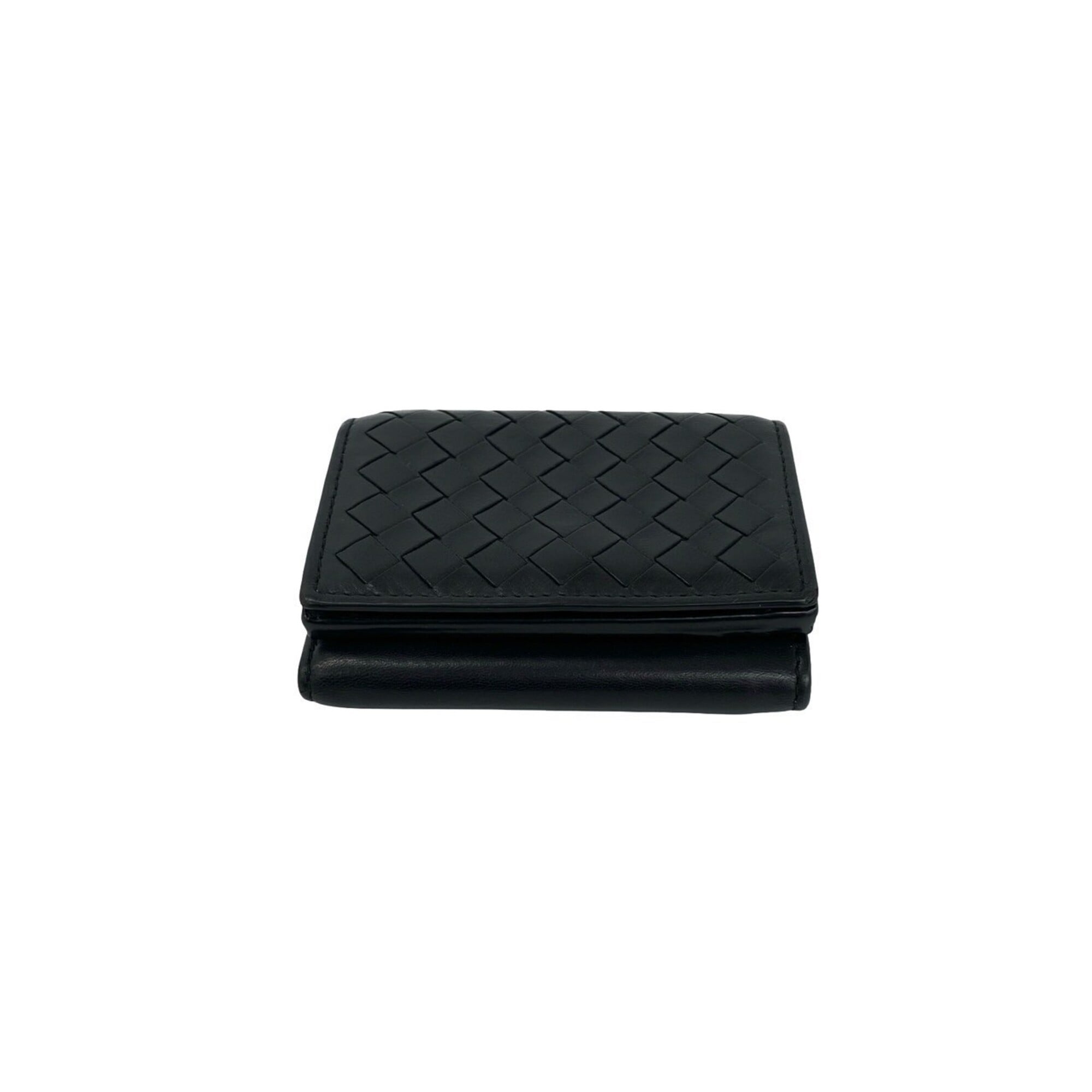 Bottega Veneta Black Leather Wallet (Tri-Fold) (Pre-Owned)