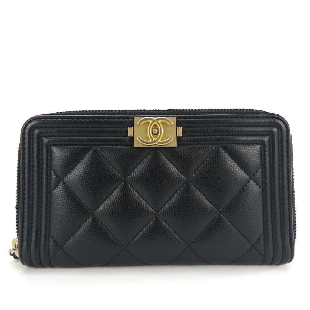 Chanel Black Grained Calfskin Coin Purse/Coin Case (Pre-Owned)