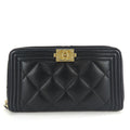 Chanel Black Grained Calfskin Coin Purse/Coin Case (Pre-Owned)