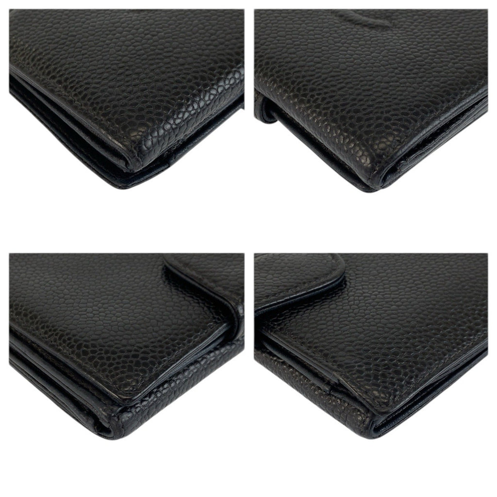 Chanel Black Leather Coin Purse/Coin Case (Pre-Owned)