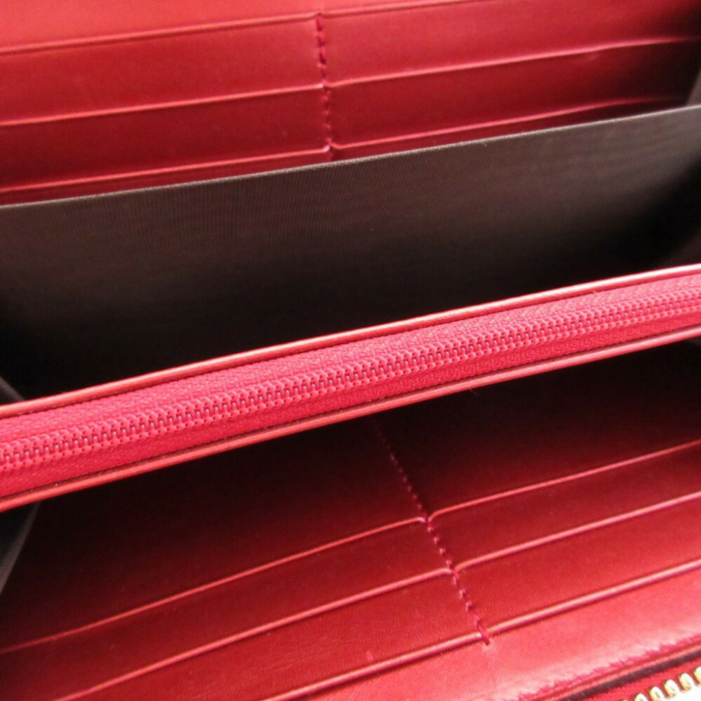 Gucci Red Color Leather Long Wallet (Bi-Fold) (Pre-Owned)
