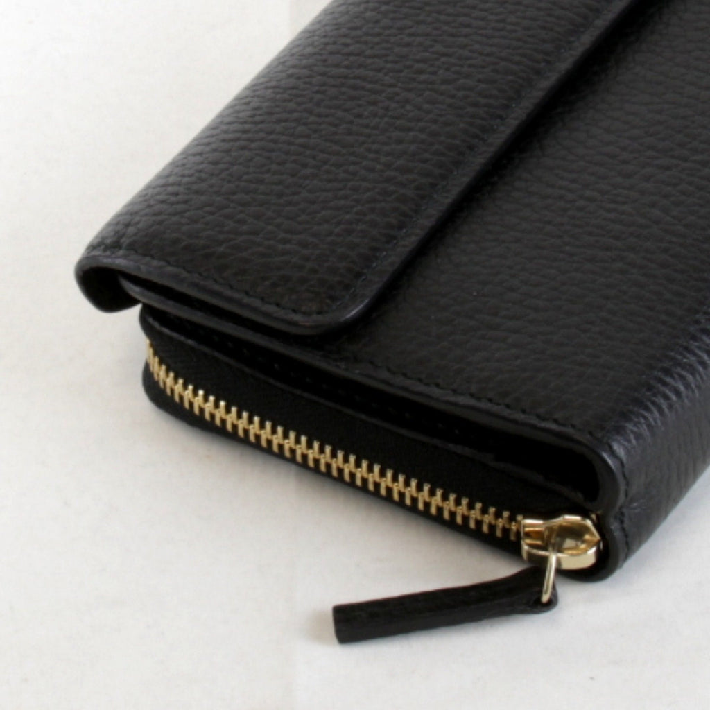Gucci Black Leather Long Wallet (Bi-Fold) (Pre-Owned)