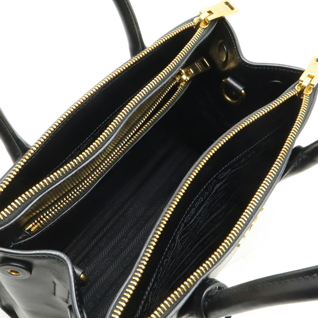 Prada Saffiano Black Nero Leather Handbag Shoulder Bag (Pre-Owned)