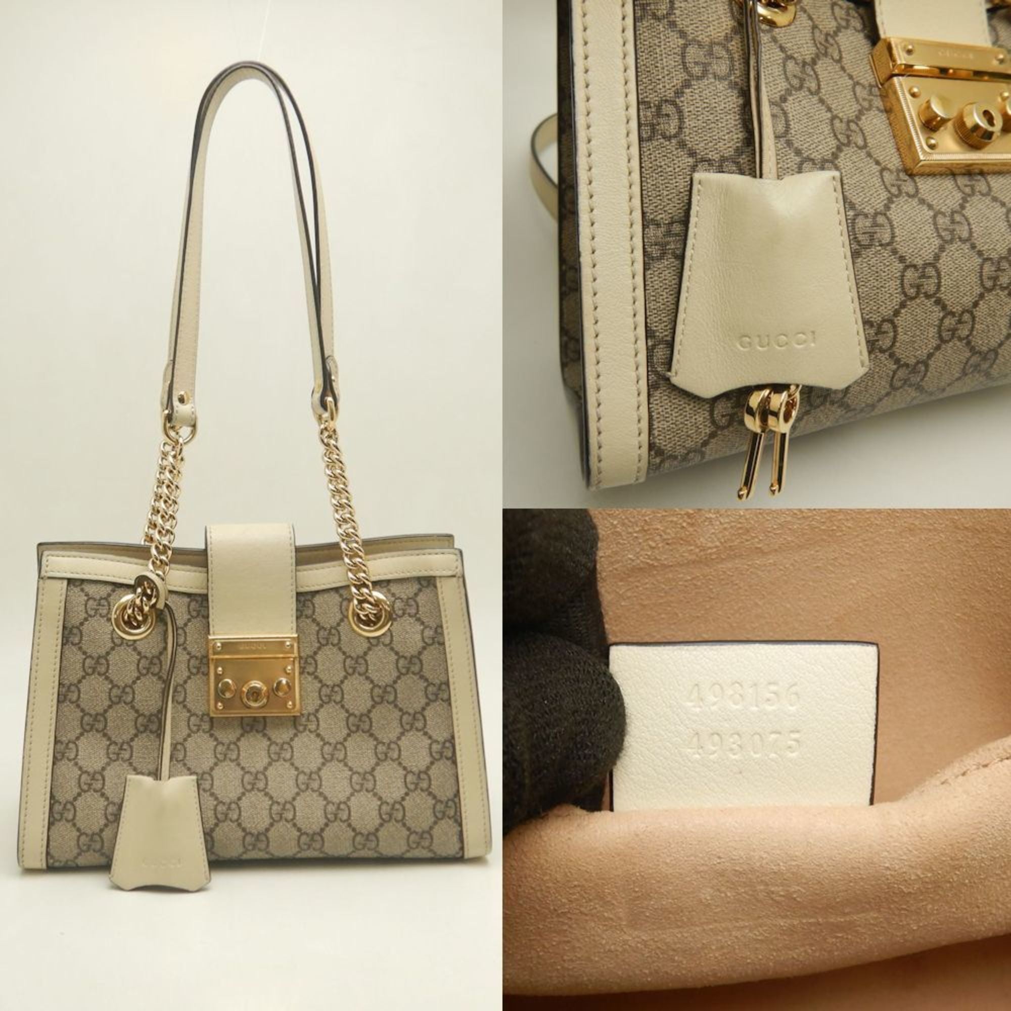 Gucci Padlock Beige Ivory Gg Supreme Tote Bag (Pre-Owned)