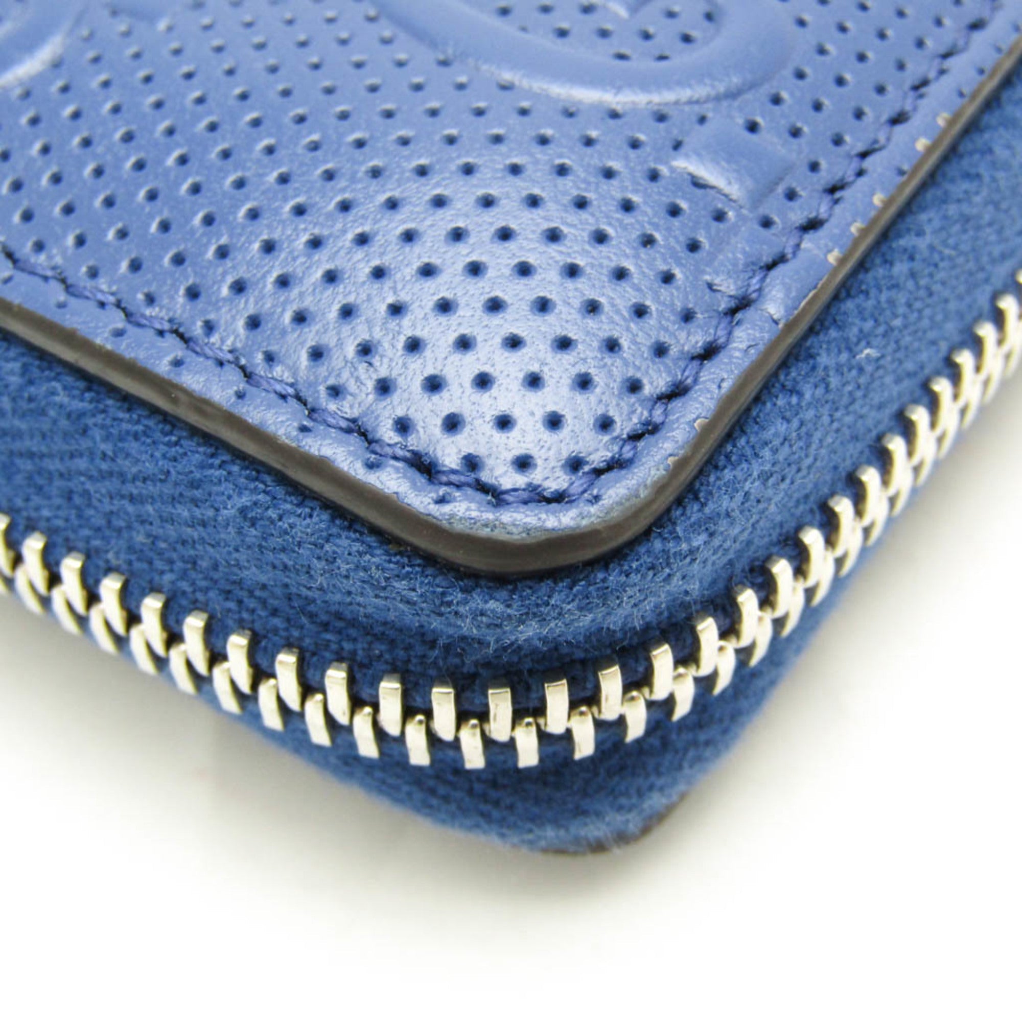 Gucci Navy Leather Long Wallet (Bi-Fold) (Pre-Owned)