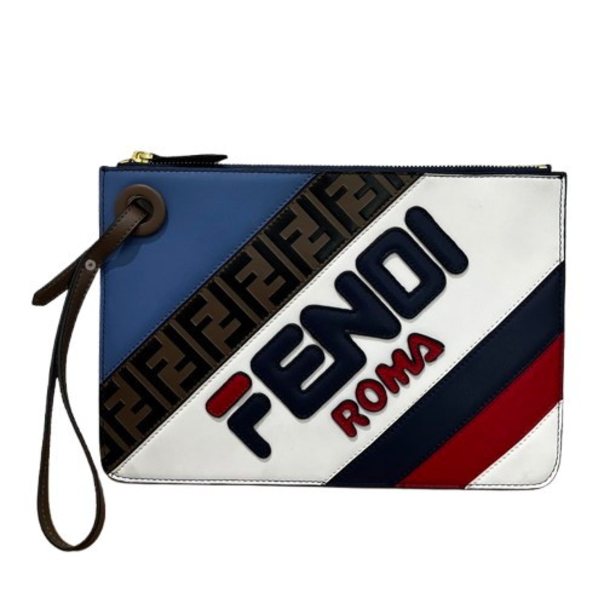 Fendi Multi-Color Leather Clutch Bag (Pre-Owned)